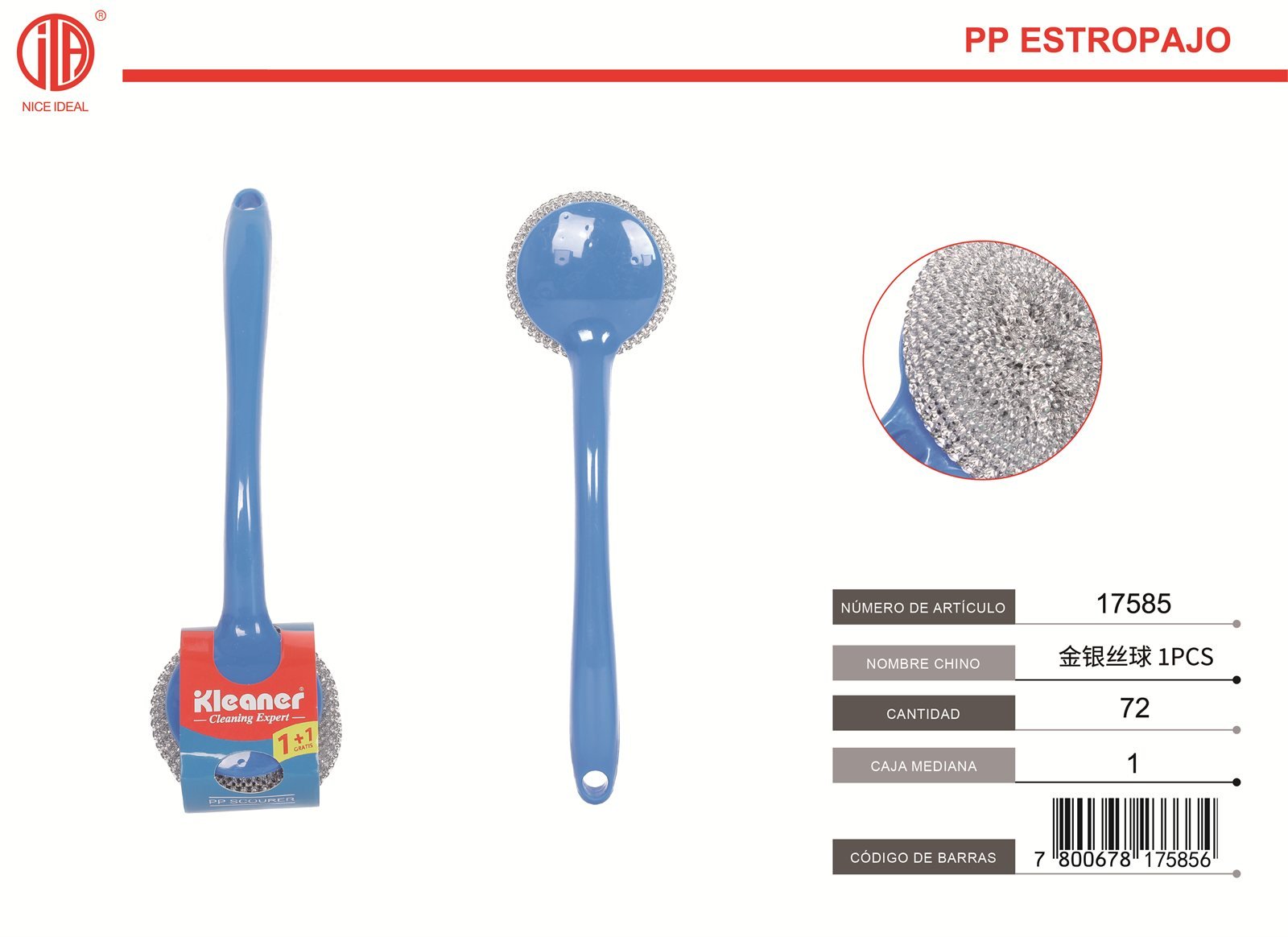 TARJETA DE BURBUJAS CON BOLAS DORADAS Y PLATEADAS (ESTROPAJO PP) (PP SCOURER)