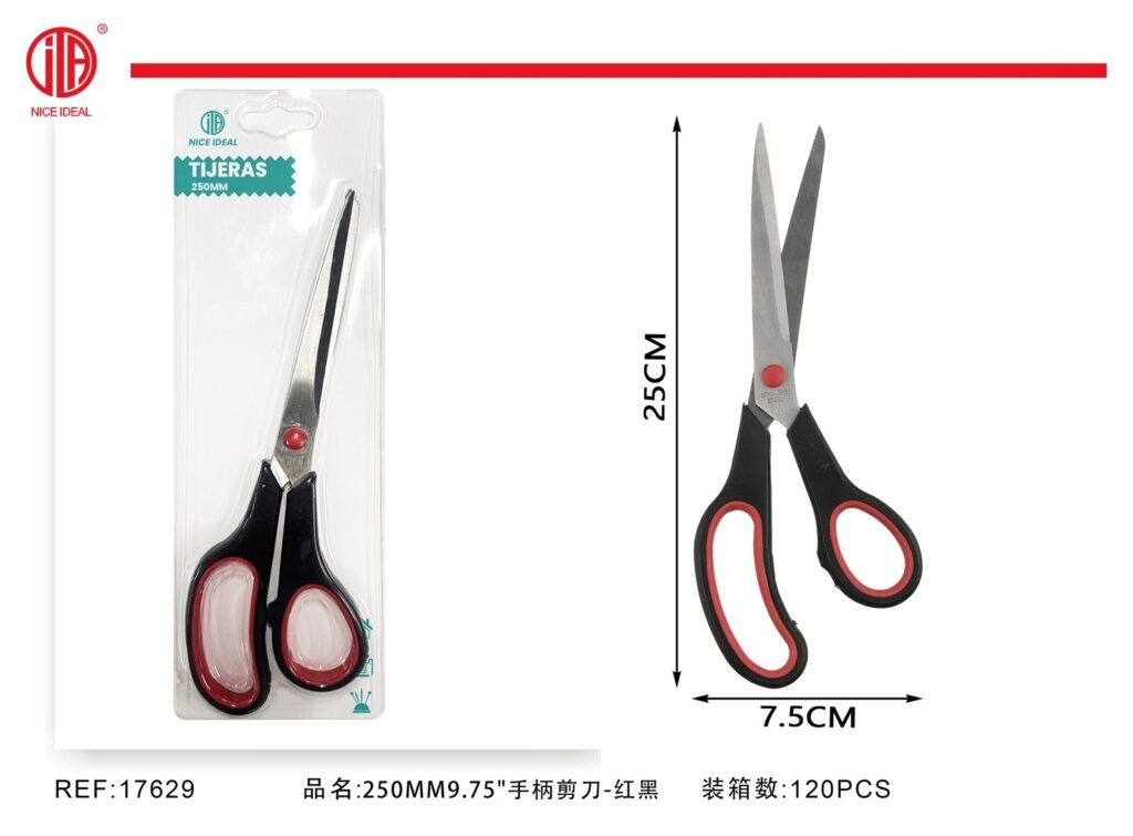 TIJERAS MANGO 250MM 9.75 -ROJO Y NEGRO