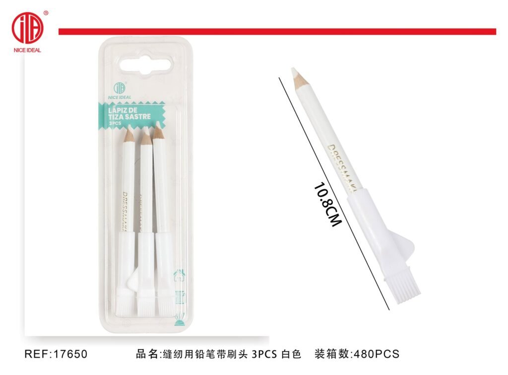 LáPIZ DE COSER CON CABEZAL DE CEPILLO 3PCS BLANCO 3PCS