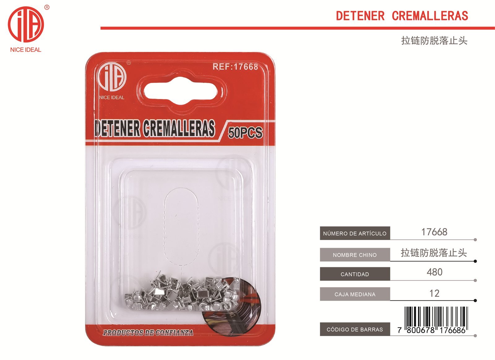 50PCS NO. 3 CABEZAL ANTI-CAíDA CON CREMALLERA 50PCS 3