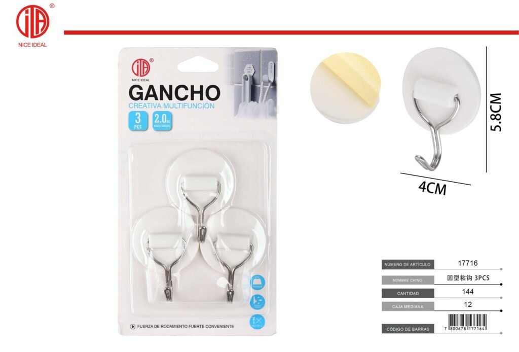 GANCHO PEGAJOSO 3PCS