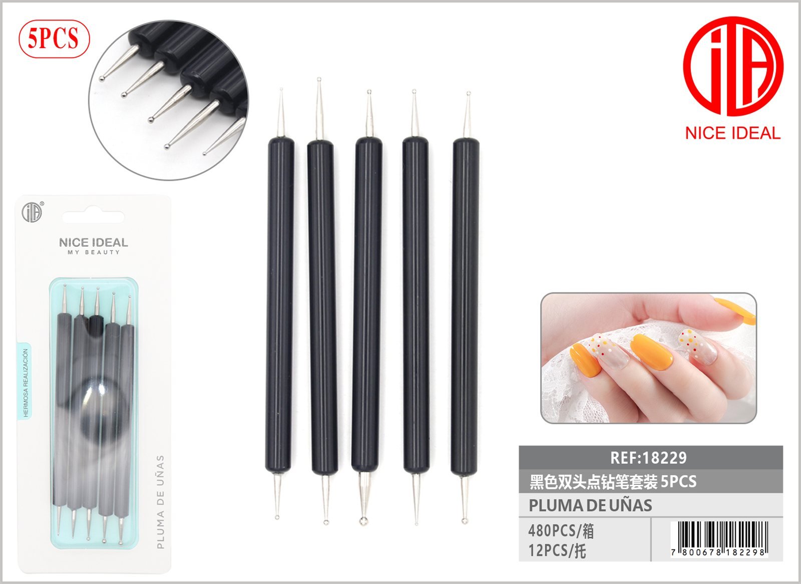 PLUMA DE PERFORACIóN DE DOBLE PUNTO 5PCS
