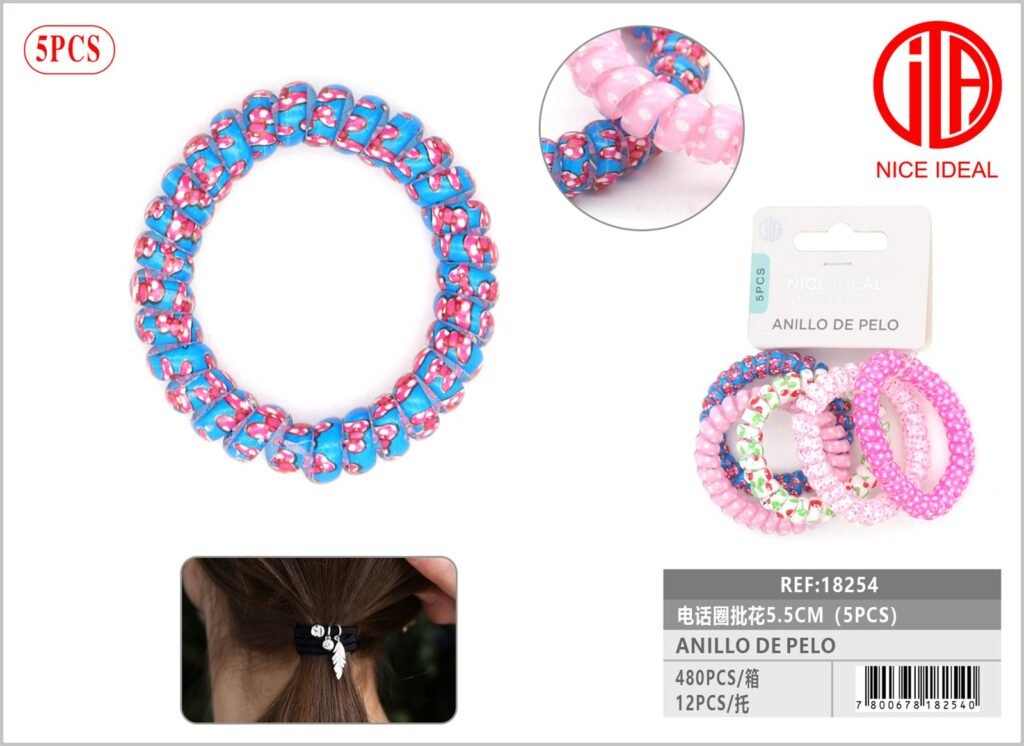 ANILLO DE PELO 5.5CM 5PCS