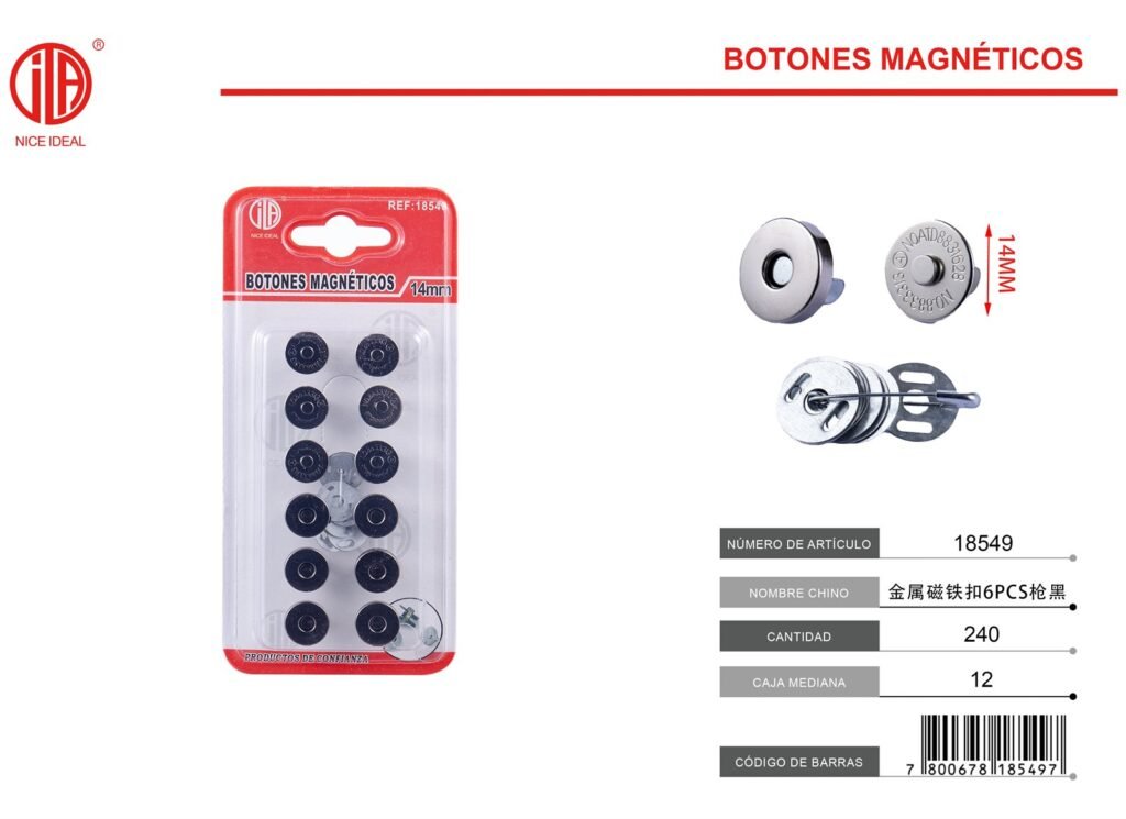 HEBILLA MAGNéTICA 14MM 6PCS