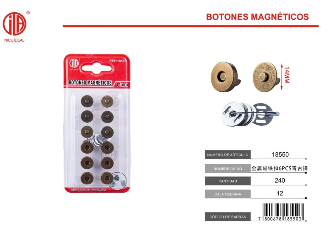HEBILLA MAGNéTICA 14MM 6PCS