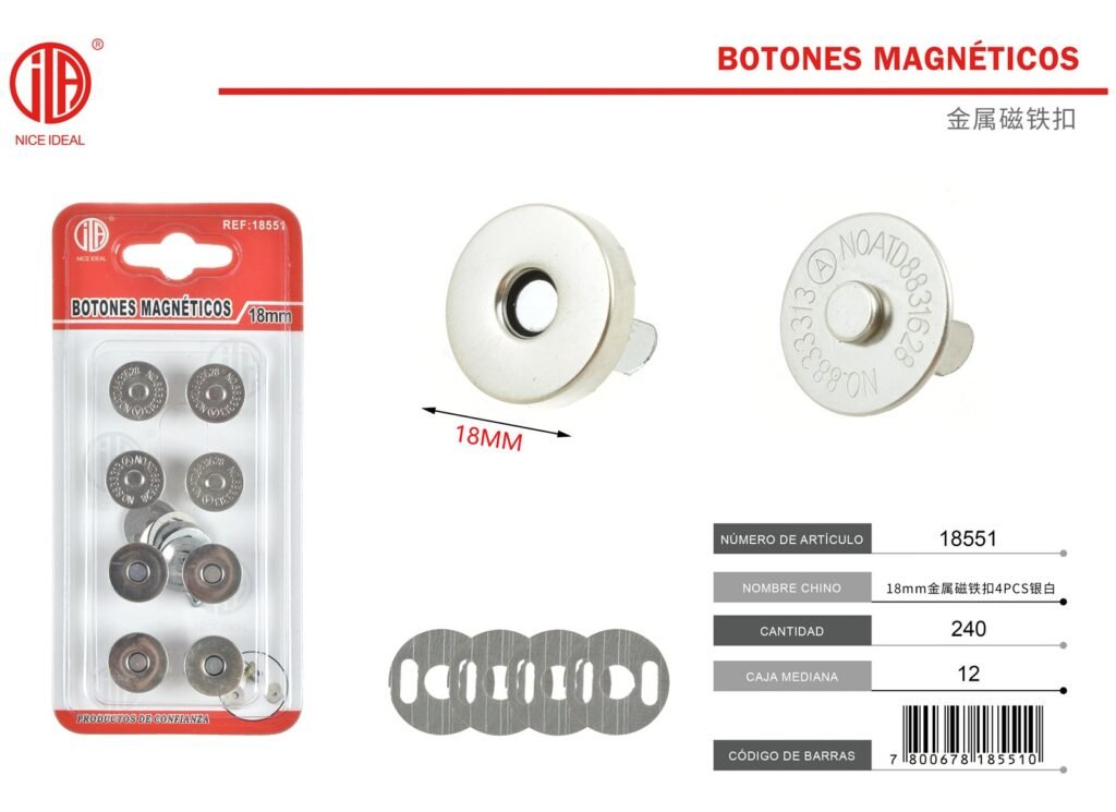 HEBILLA MAGNéTICA 18MM 4PCS
