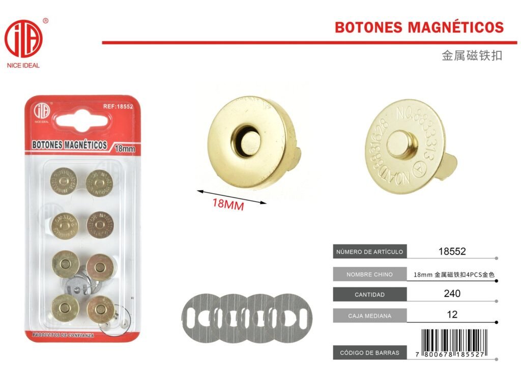 HEBILLA MAGNéTICA 18MM 4PCS
