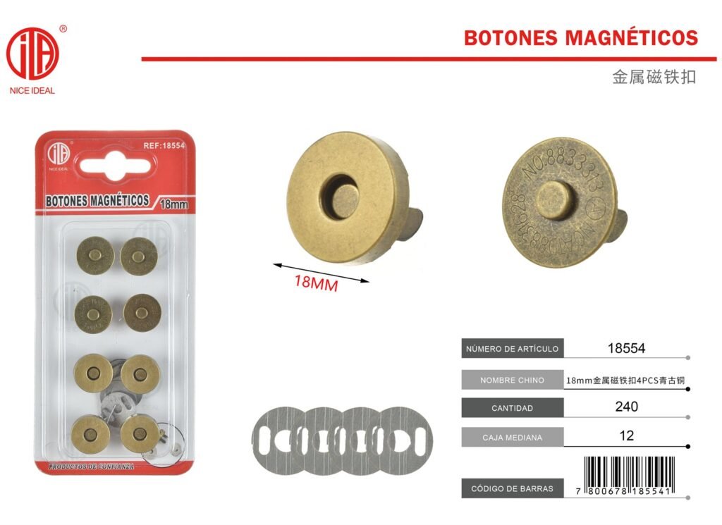 HEBILLA MAGNéTICA 18MM 4PCS