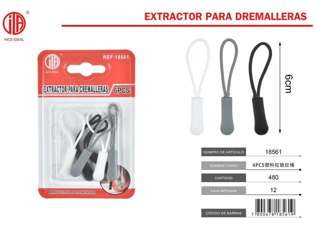 CORDóN DE LA CREMALLERA 6PCS 2 2 2
