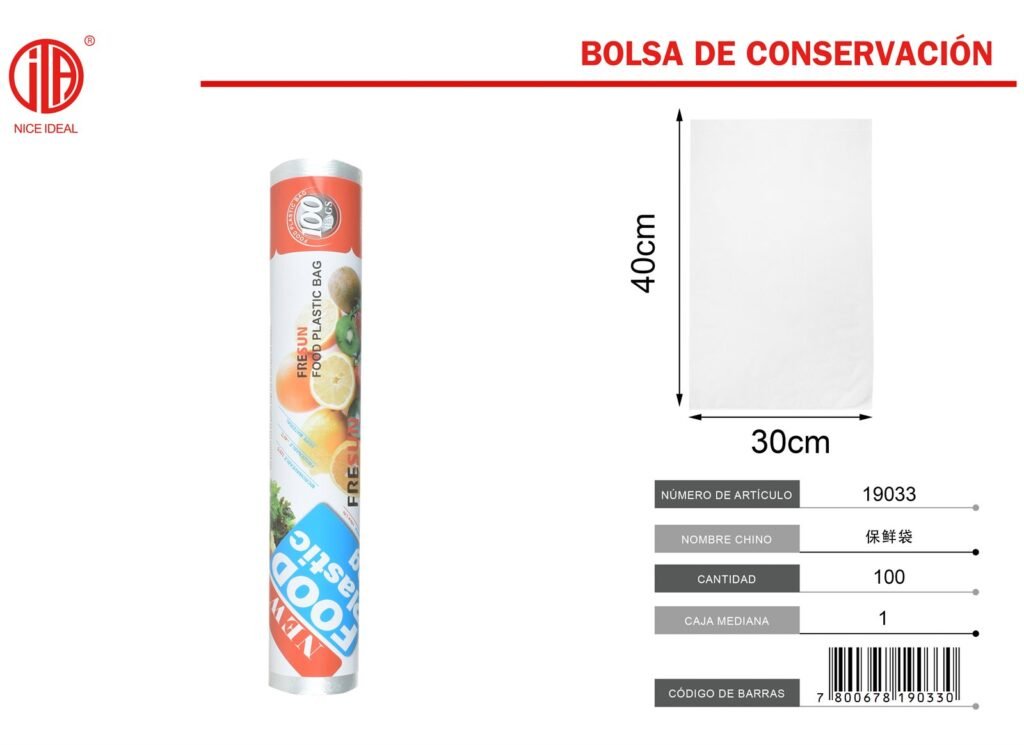 BOLSA DE CONSERVACIóN 100PCS30*40CM