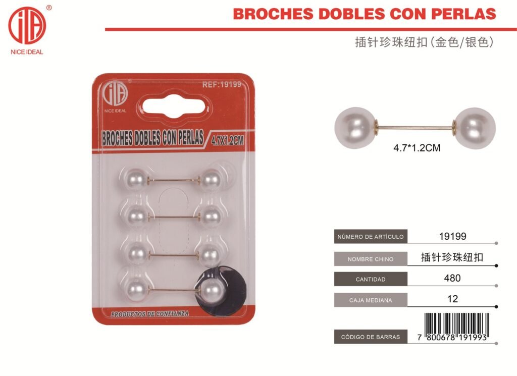 BOTONES DE PERLAS 4PCS 4.7*1.2CM