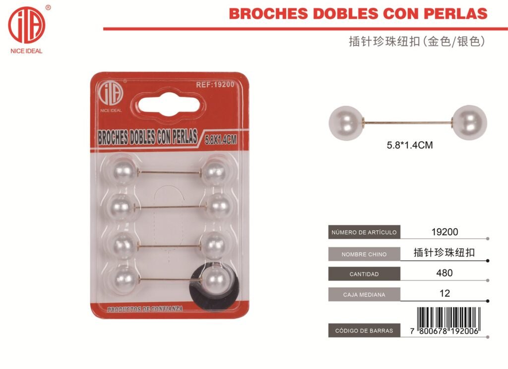 BOTONES DE PERLAS 4PCS 5.8*1.4CM
