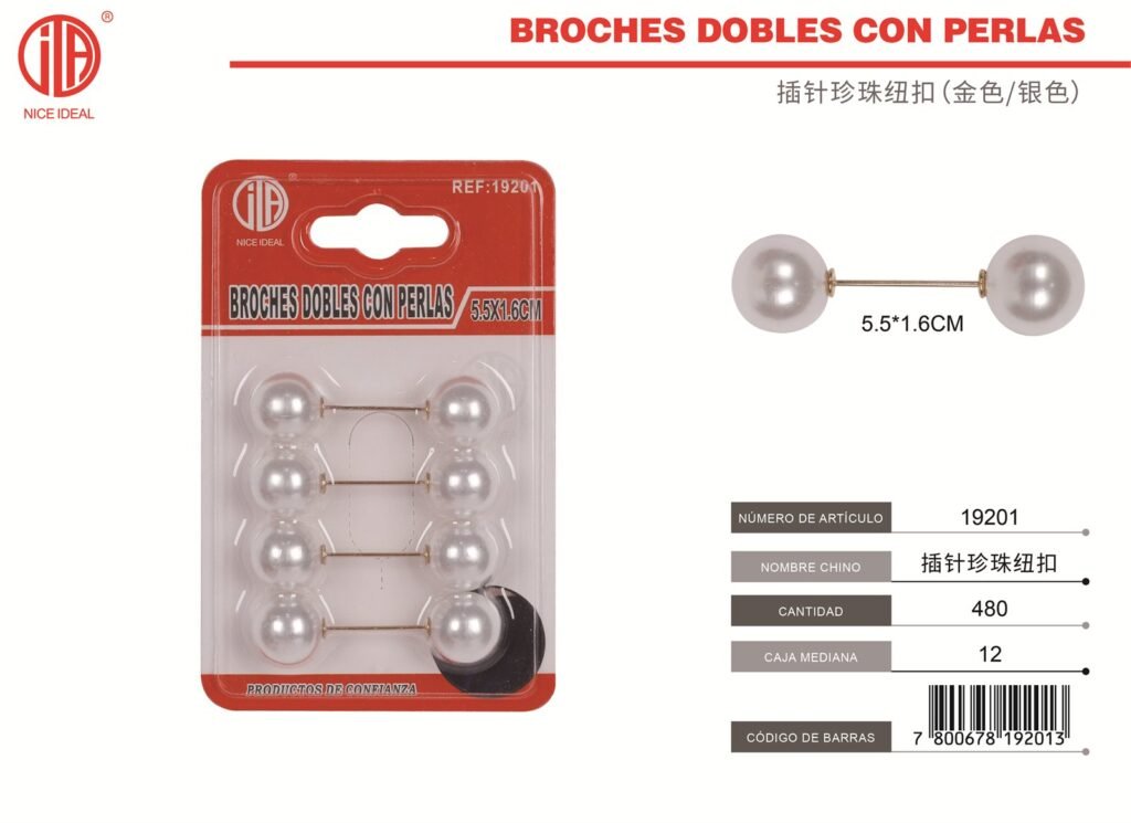 BOTONES DE PERLAS 4PCS 5.5*1.6CM