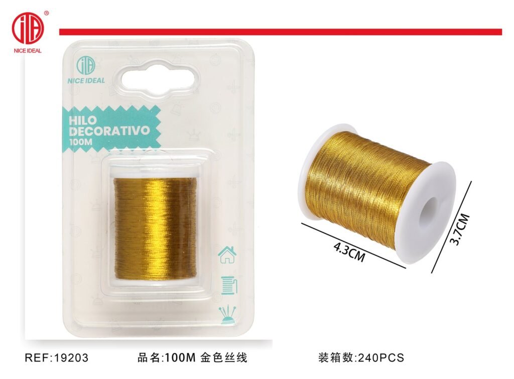 Alambre decorativo dorado, 100 m
