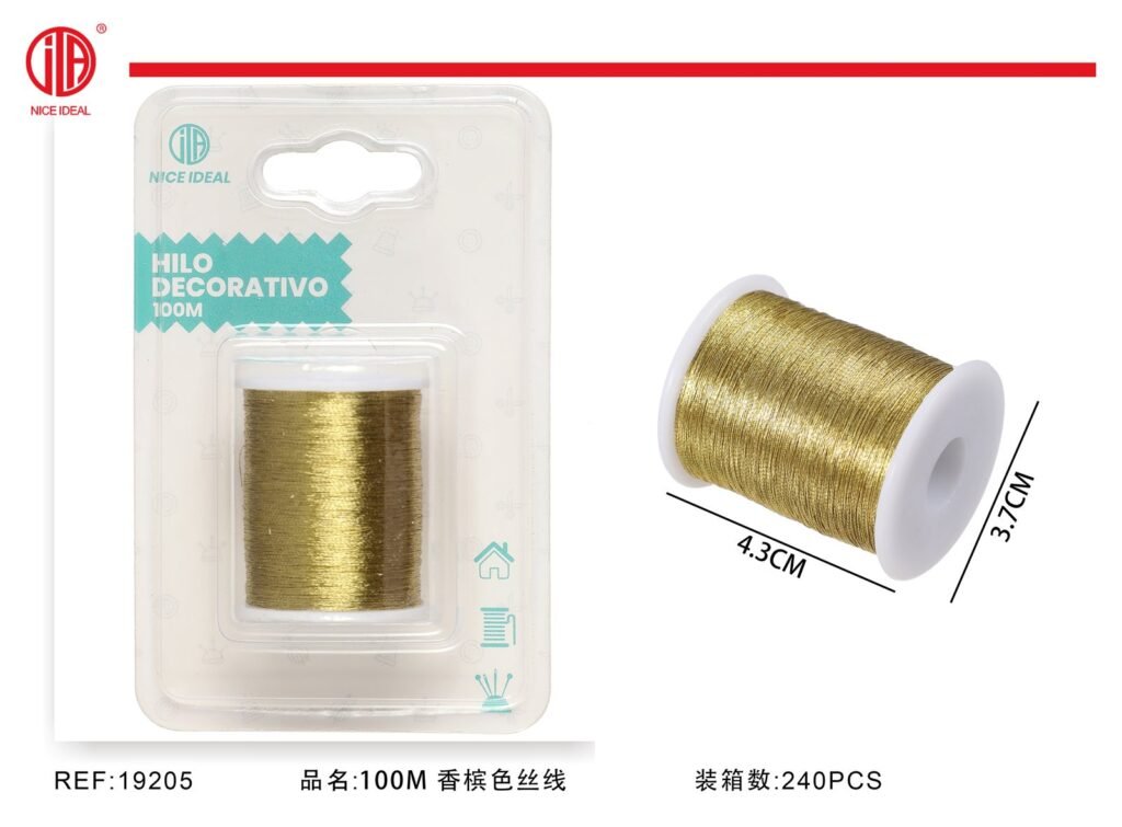 Hilo decorativo dorado de 100 m
