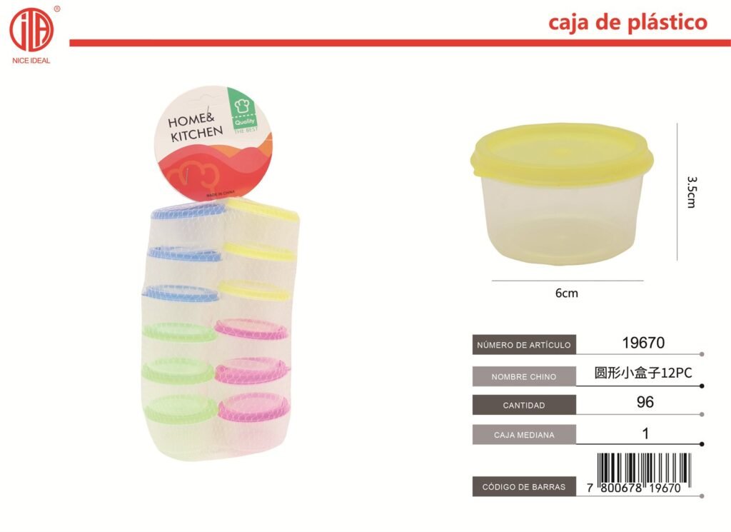 Set de recipientes redondos pequeños, 12 piezas