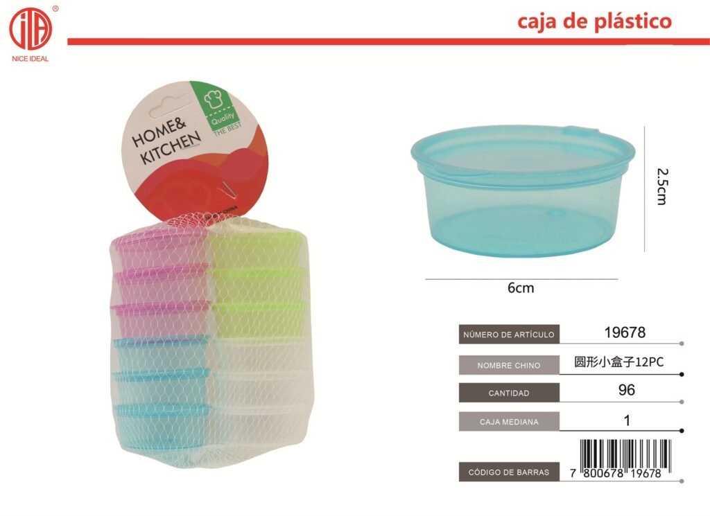 Set de recipientes redondos pequeños, 12 piezas