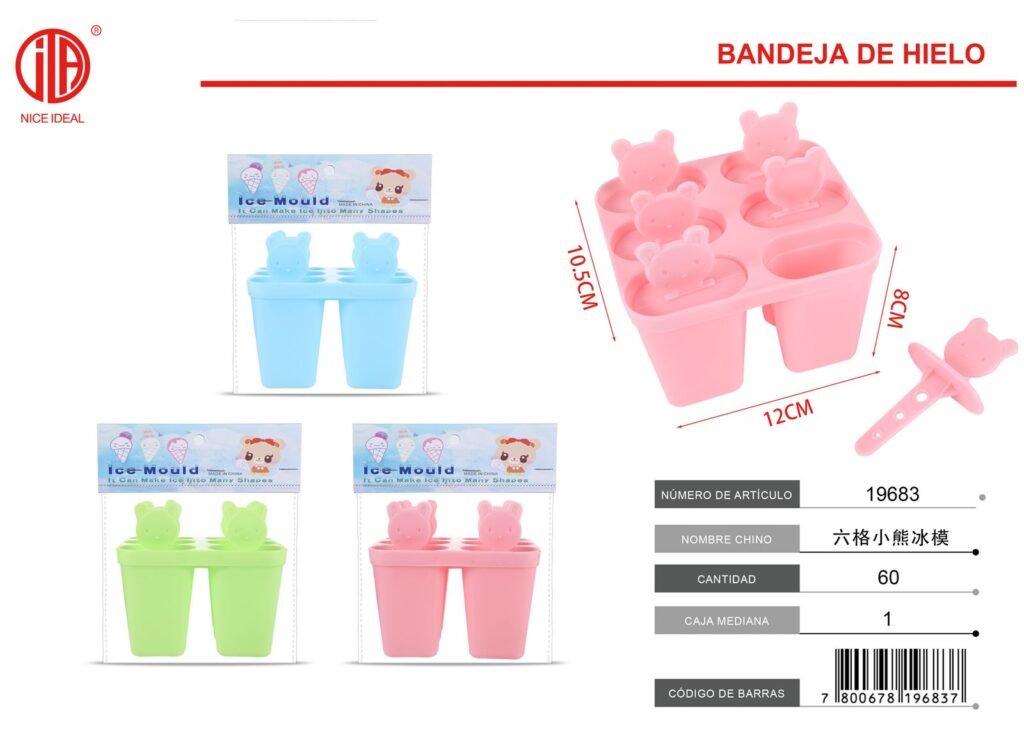 Molde para helados de 6 cavidades