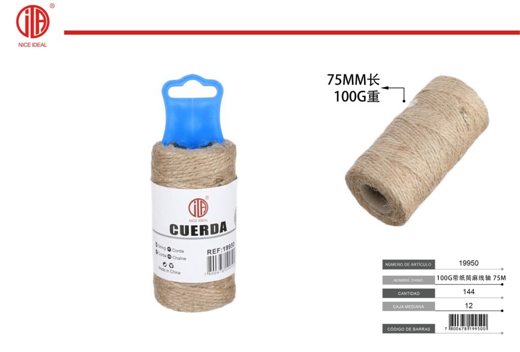 Cordel de yute en carrete de 75 m, 100 g