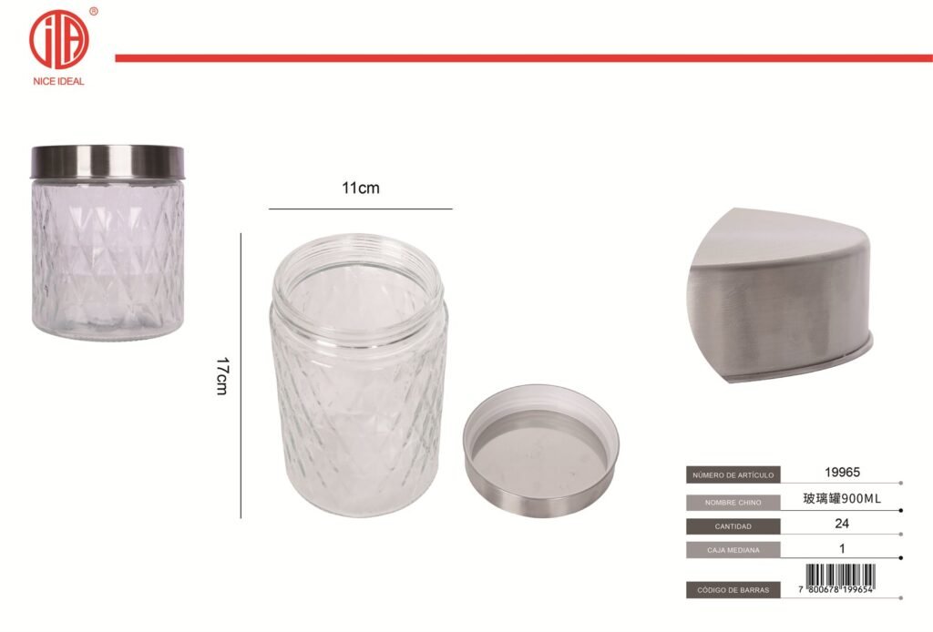 FRASCO DE VIDRO 11*17-900ML