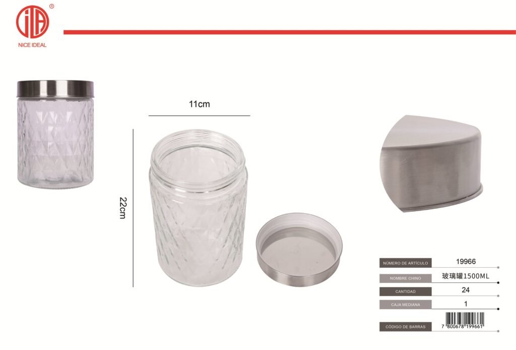 FRASCO DE VIDRO 11*22-1500ML