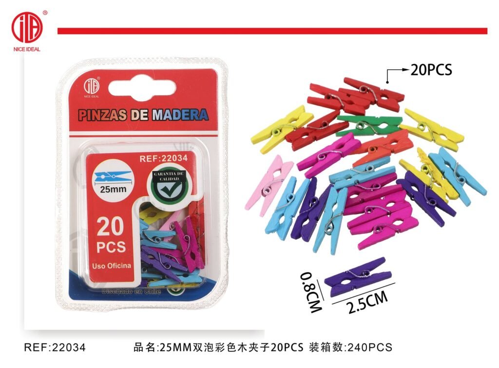 CLIP DE MADERA 25MM 20PCS