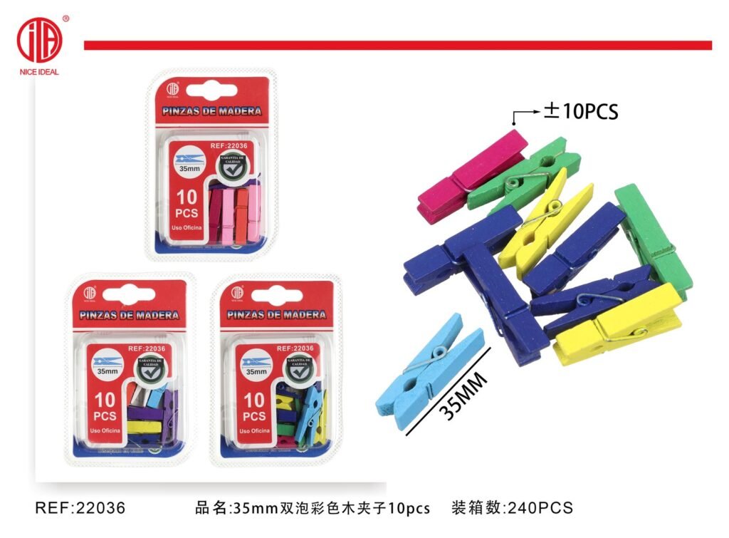 CLIP DE MADERA 35MM 10PCS