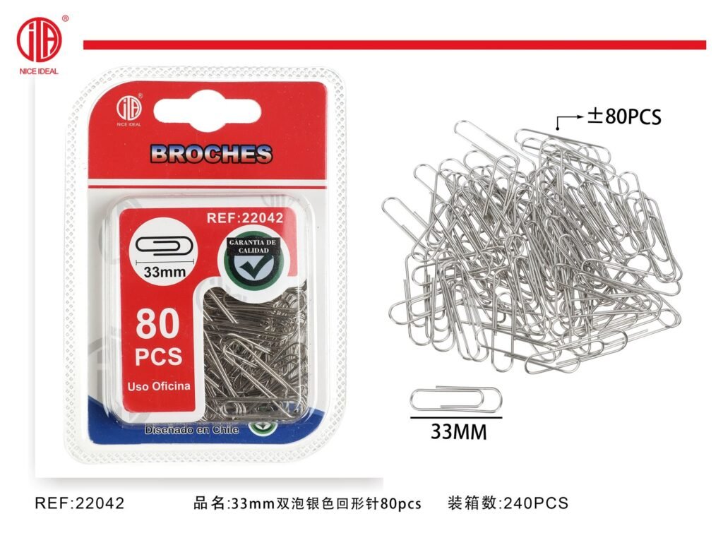 CLIP DE PAPEL 33MM 80PCS