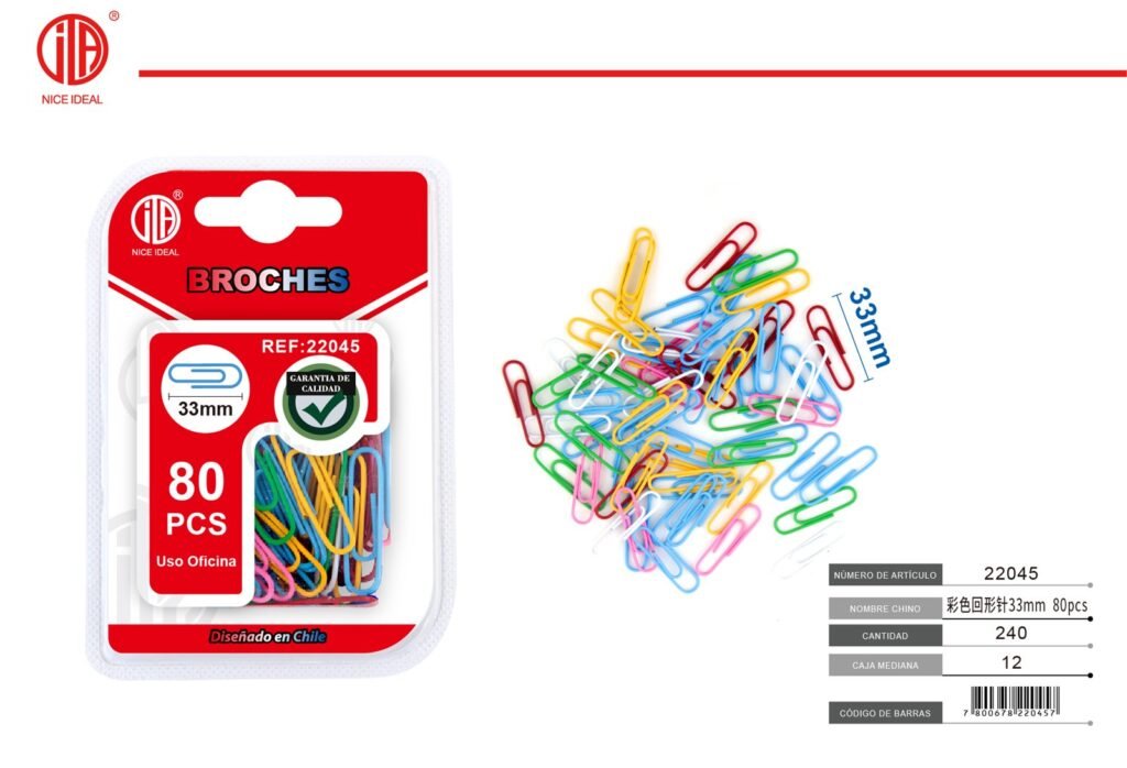 CLIP DE PAPEL 33MM 80PCS