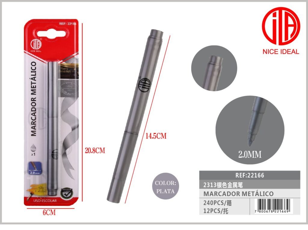 PLUMA DE METAL PLATEADO