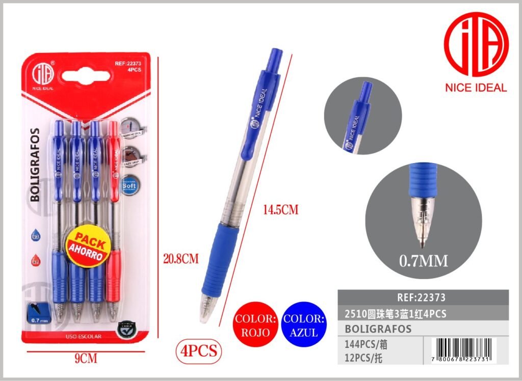 BOLíGRAFO 3 AZUL 1 ROJO 4 PIEZAS 2510 3 1 4PCS