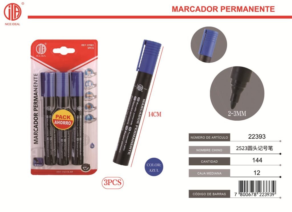MARCADOR AZUL 3 PIEZAS 3PCS