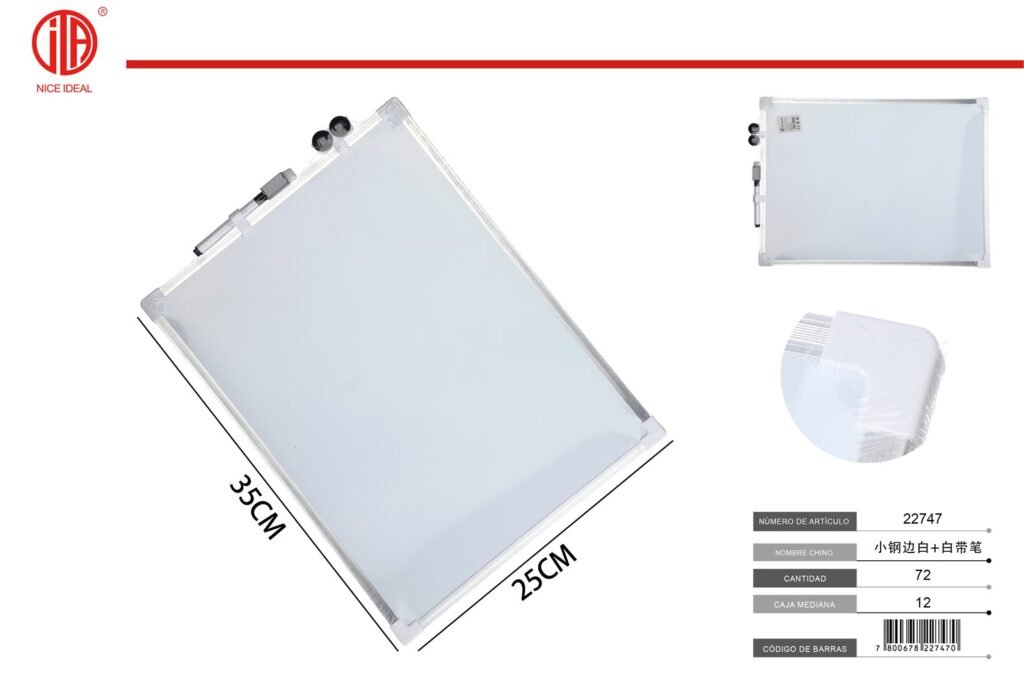 Pizarra blanca magnética de 25 x 35 cm con marcador