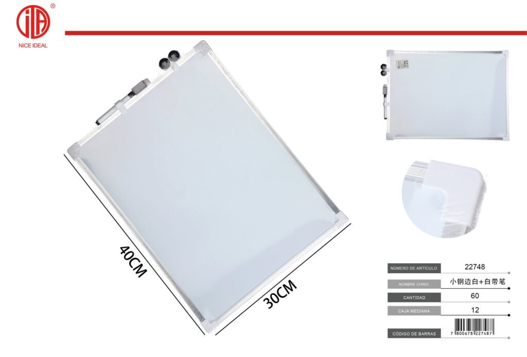 Pizarra blanca magnética de 30 x 40 cm con marcador