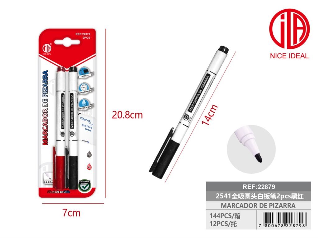 PLUMA DE PIZARRA BLANCA DE CABEZA REDONDA DE SUCCIóN COMPLETA 2PCS ROJO OSCURO 2PCS