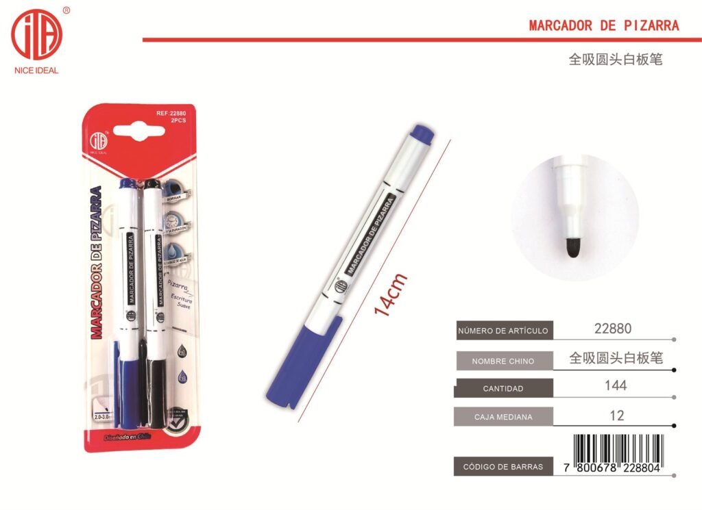 PLUMA DE PIZARRA BLANCA DE CABEZA REDONDA DE SUCCIóN COMPLETA 2PCS AZUL OSCURO 2PCS