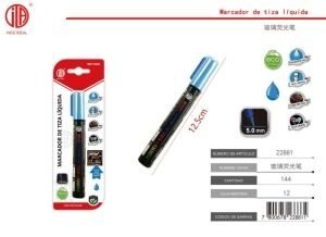 Marcador de pintura para vidrio y metal azul de 5 mm