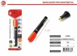 Marcador de pintura para vidrio y metal naranjo de 5 mm