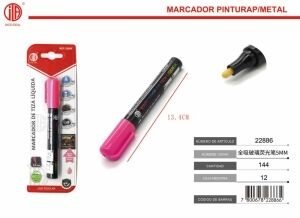 Marcador de pintura para vidrio y metal rosado de 5 mm