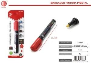 Marcador de pintura para vidrio y metal rojo de 5 mm