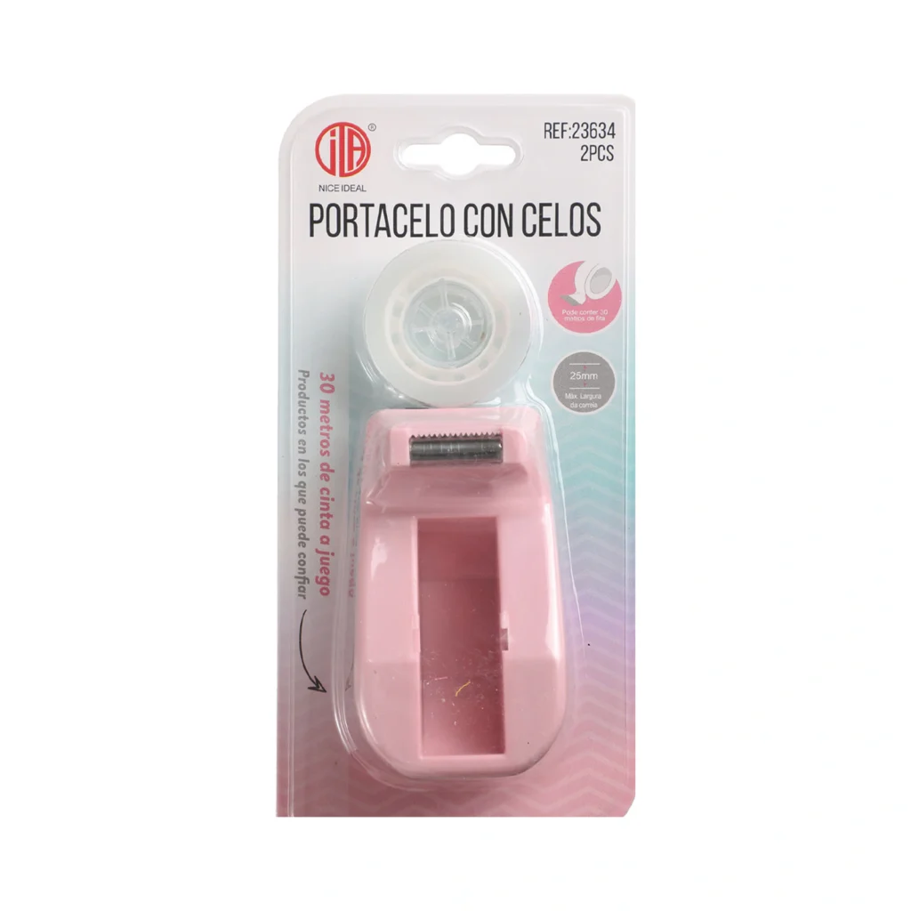 Set rosado de portacelo y cinta adhesiva SKU 23634