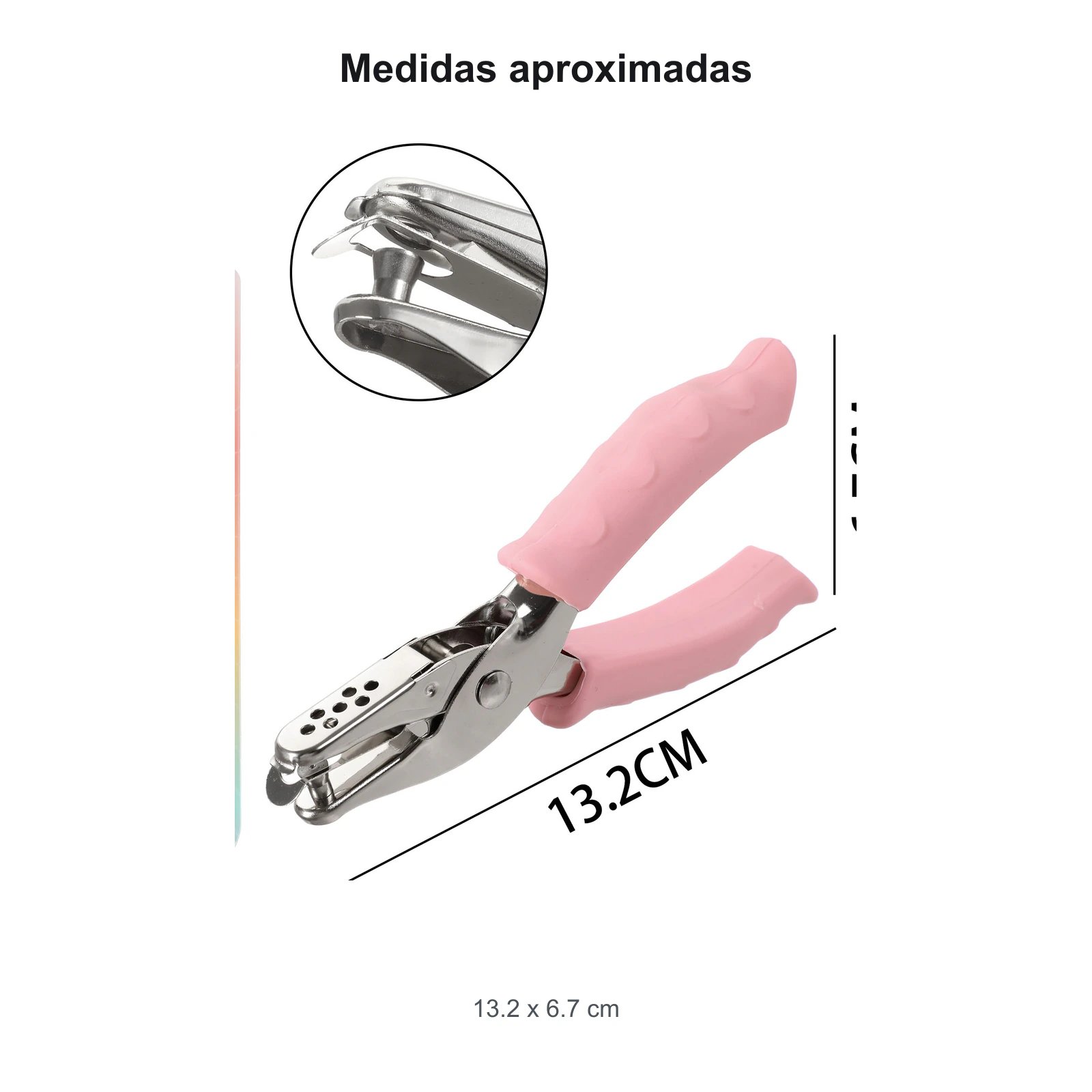 Medidas de perforadora de 13.2 por 6.7 cm
