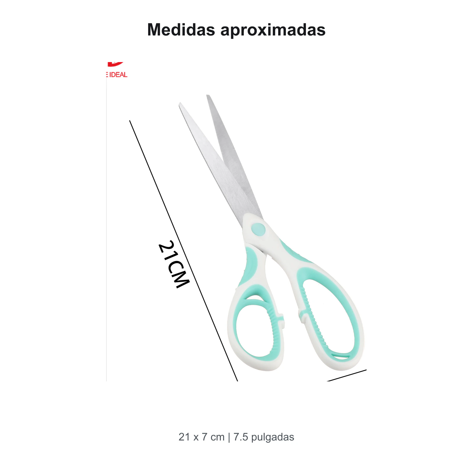 Medidas indicadas de tijeras de 21 por 7 cm