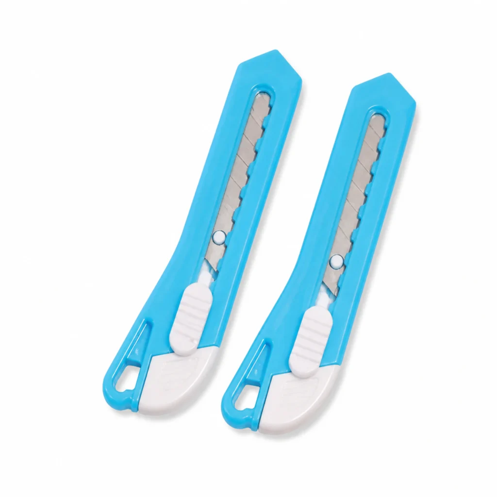 Set de 2 mini cortacartones retráctiles azules SKU 23647