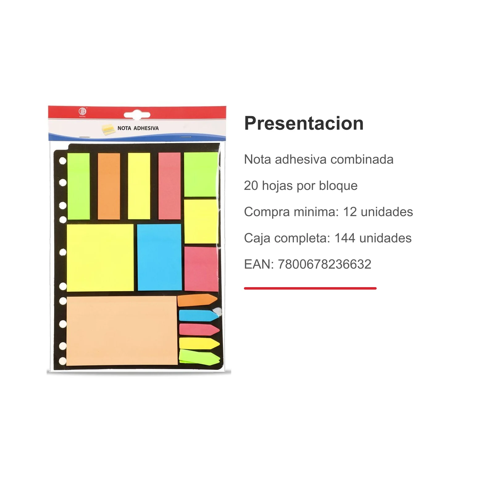 Set grande de notas adhesivas fluorescentes combinadas - Imagen 8
