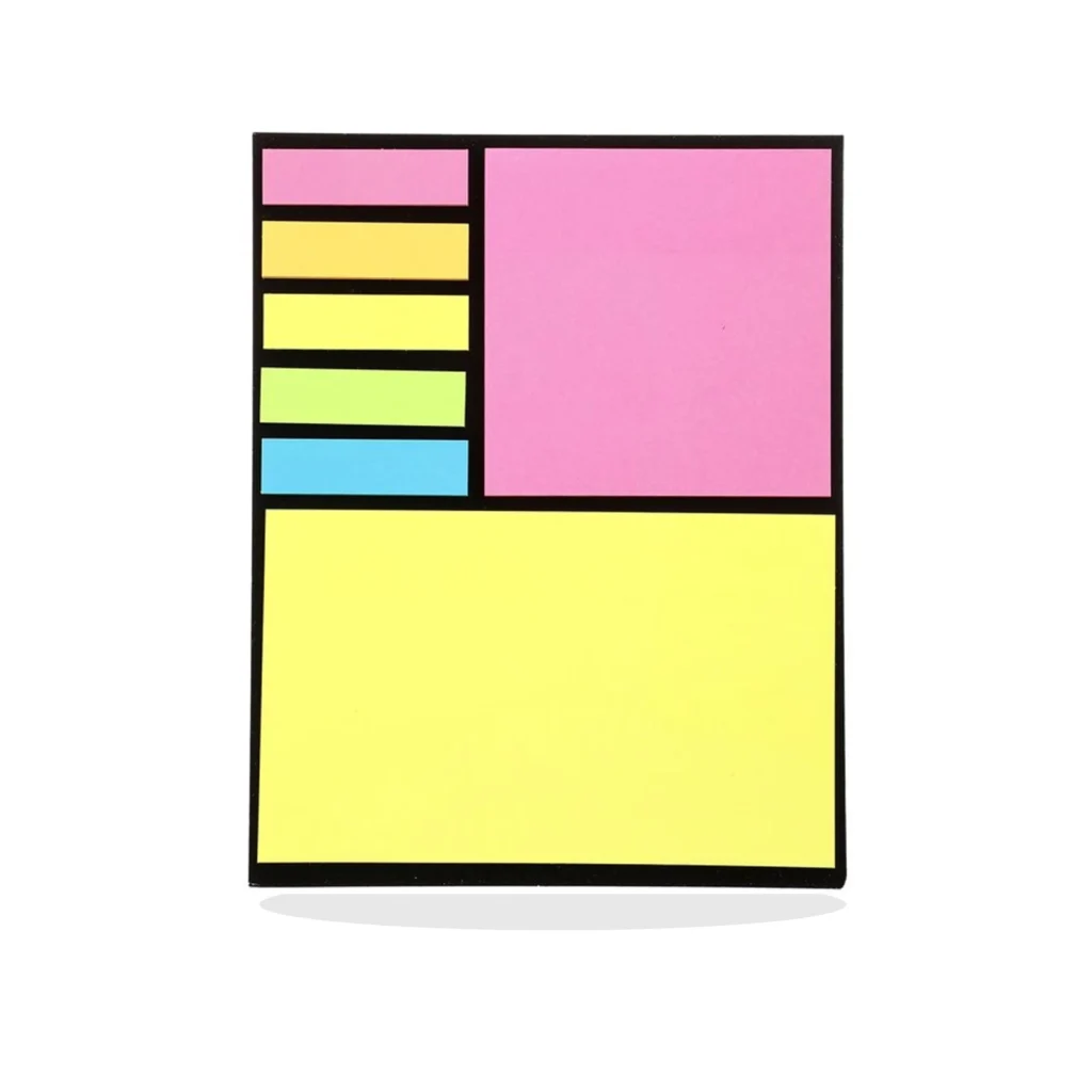 Set mediano de notas adhesivas fluorescentes combinadas