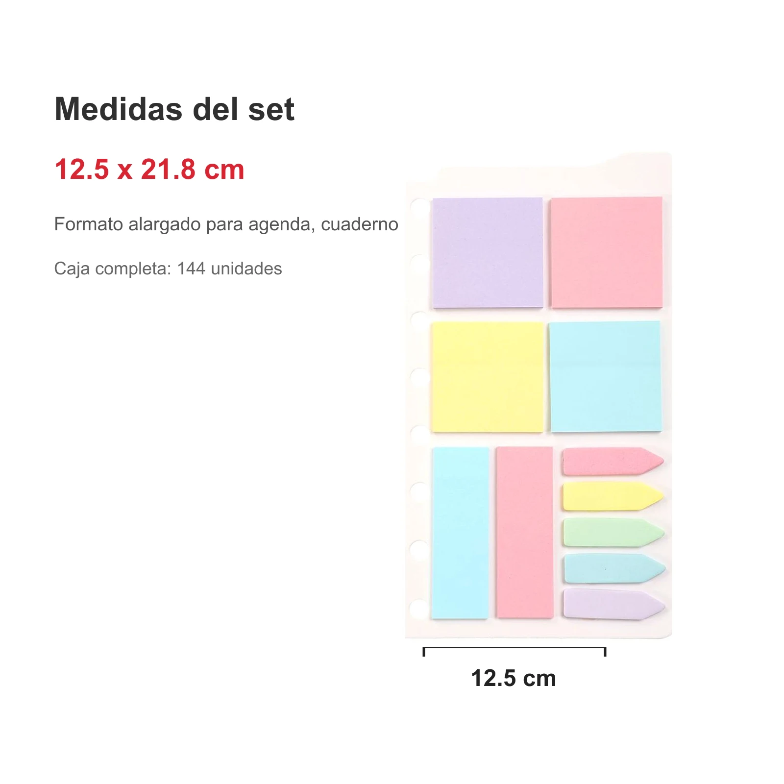 Set mediano de notas adhesivas combinadas 12.5 x 21.8 cm - Imagen 4