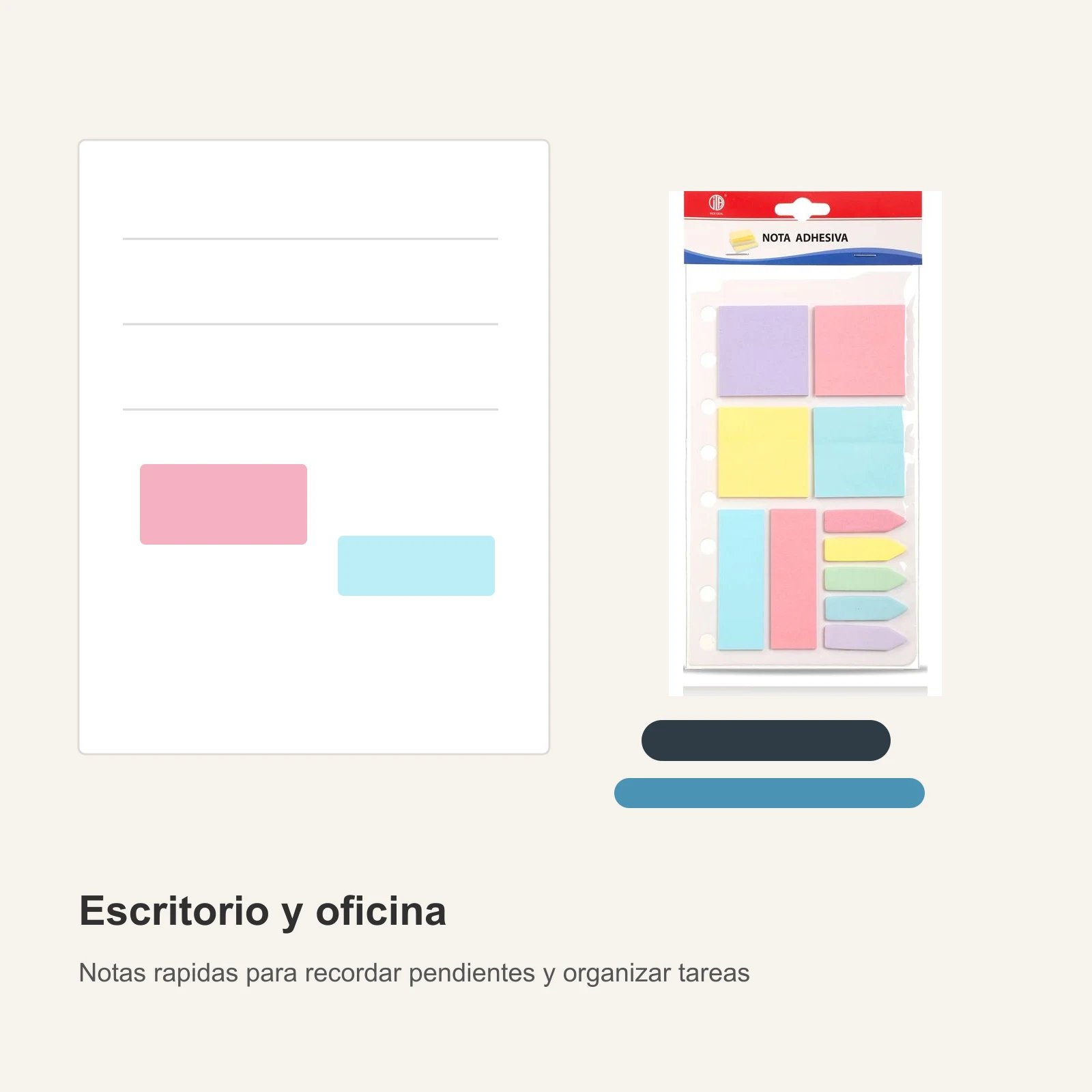 Set mediano de notas adhesivas combinadas 12.5 x 21.8 cm - Imagen 5