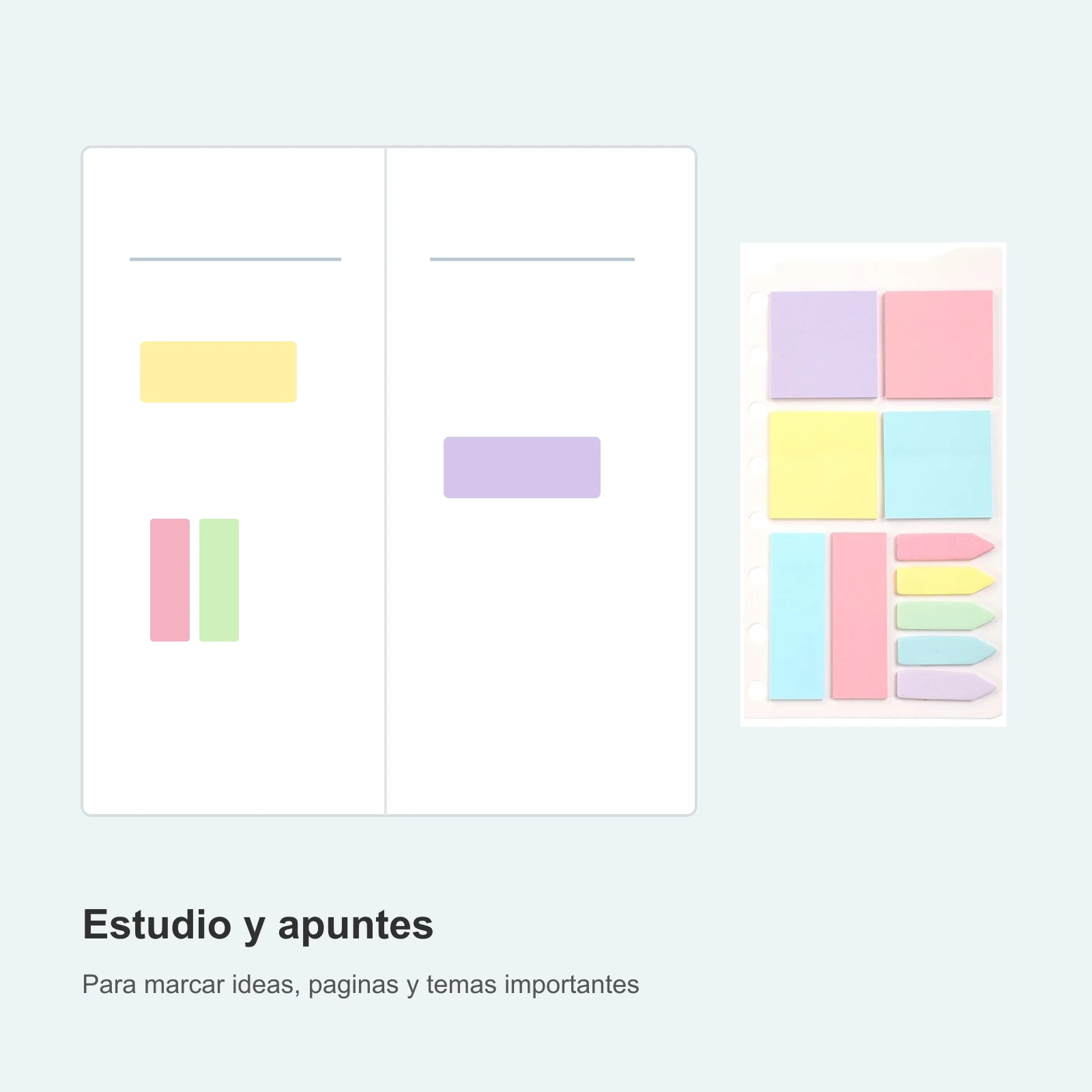 Set mediano de notas adhesivas combinadas 12.5 x 21.8 cm - Imagen 6