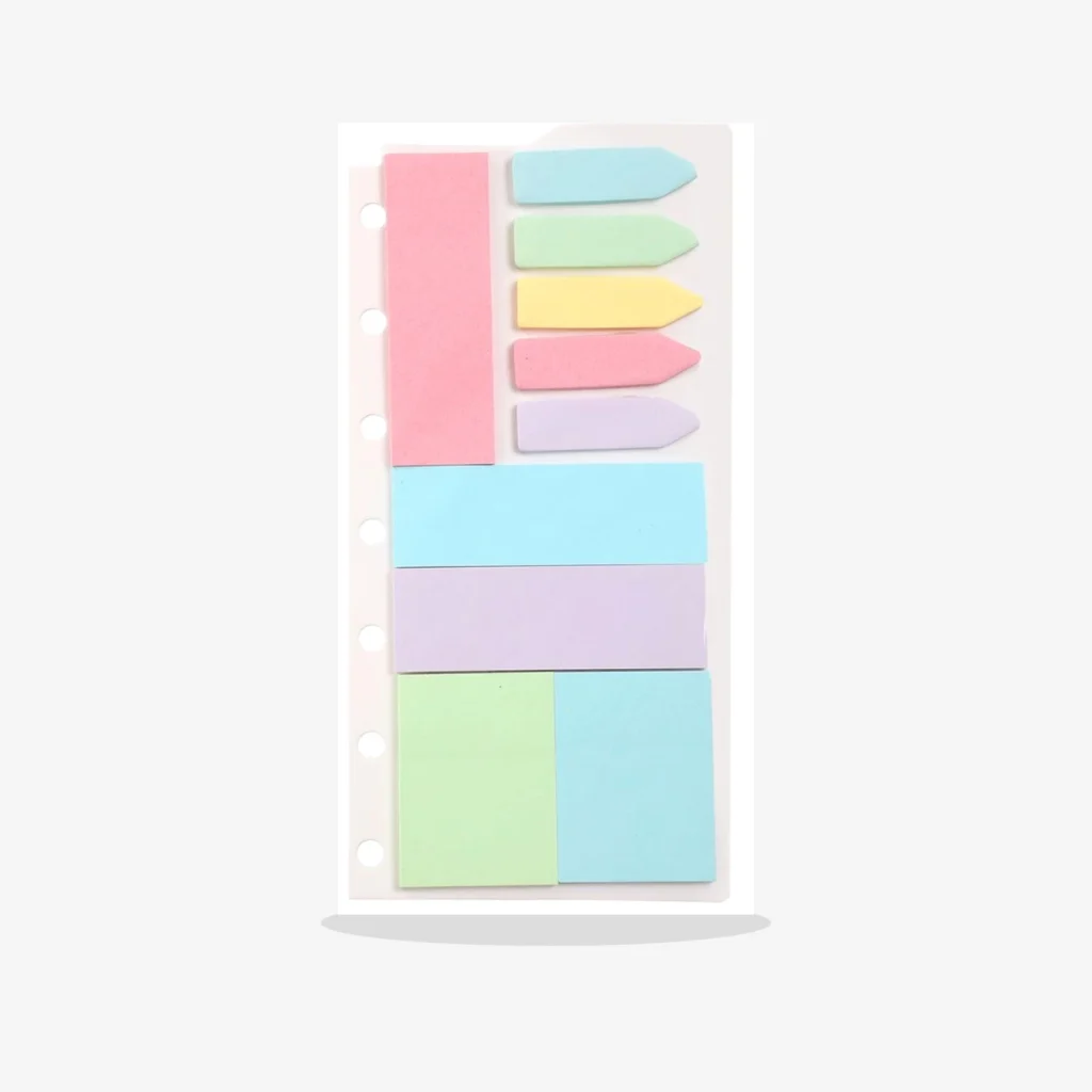 Set pequeno de notas adhesivas combinadas 9.5 x 19 cm